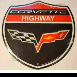 Brand New Chevrolet Corvette highway 12 Metal Sign